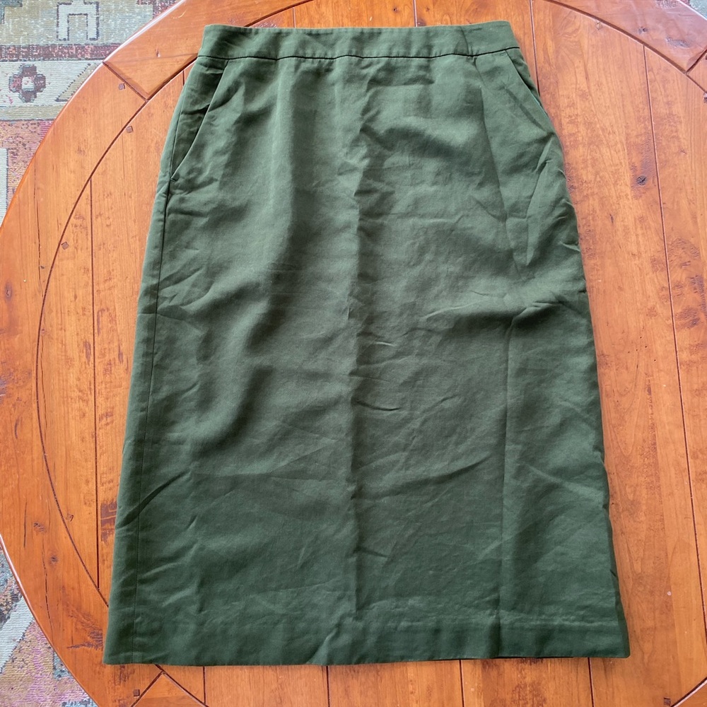 Green Cotton/Silk Skirt